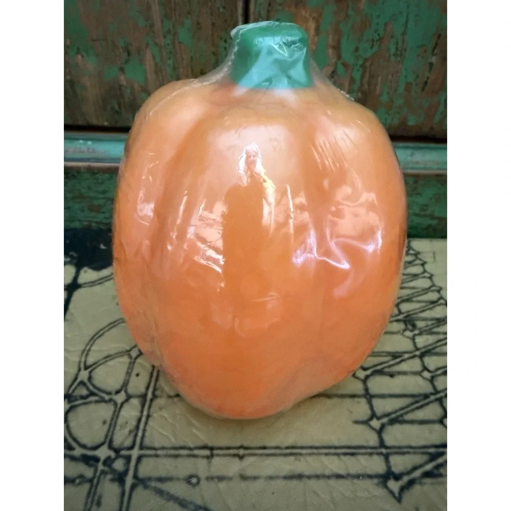 Vintage Pumpkin Jack O' Lantern Candle Set Of 2 Unscented